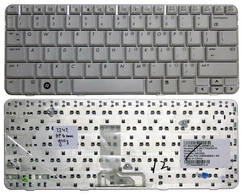 Клавиатура для ноутбука HP AETT8TPU020 серая 2520₽
