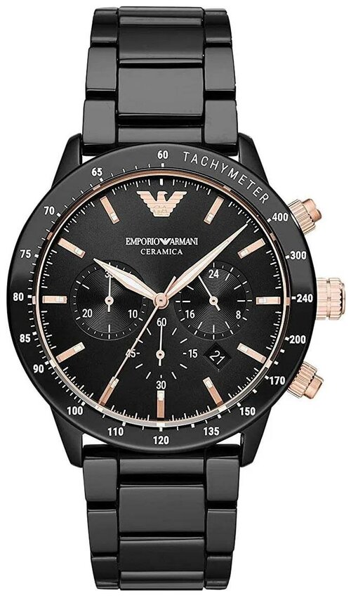 Наручные часы EMPORIO ARMANI Керамические наручные часы Emporio Armani AR70002 с хронографом, черный