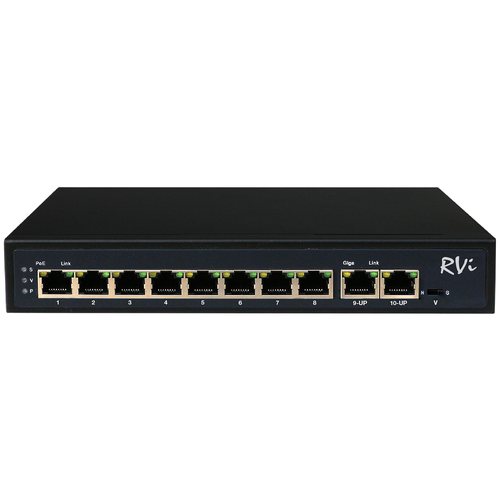 Сетевой коммутатор с питанием по PoE RVi-1NS08F-2T (1G)