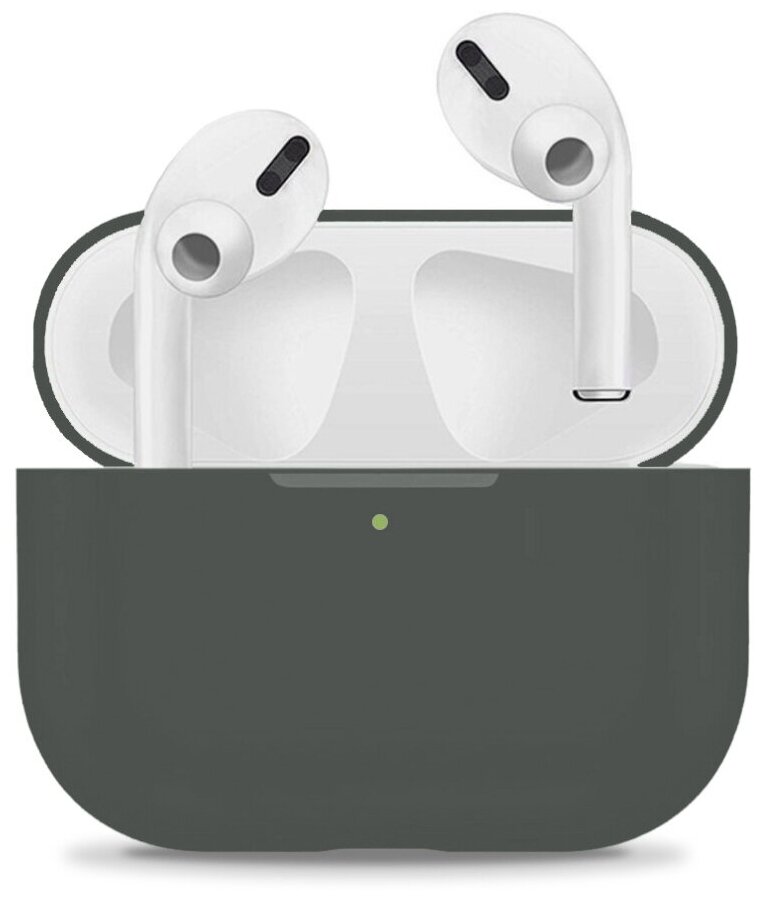 Ультратонкий чехол для Apple AirPods Pro / Ударопрочный силиконовый кейс для беспроводных наушников Эпл Аирподс Про из гибкого силикона (High ash) - фотография № 1