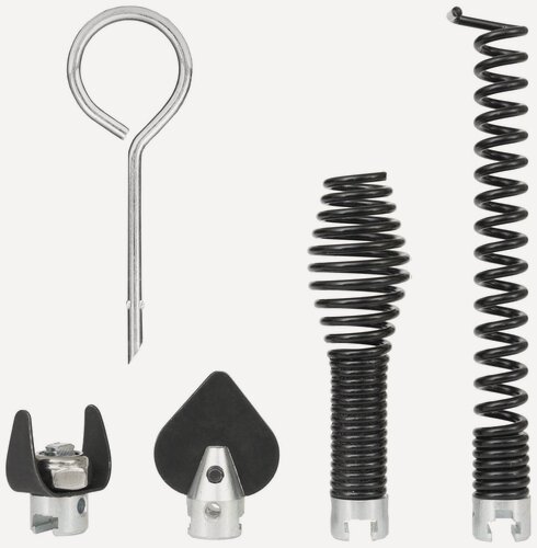 Изображение товара Комплект насадок для спиралей 16мм. Прямая и грушевидная спираль, вильчатый скребок, пика, ключ. CROCODILE 50300-16-Н5