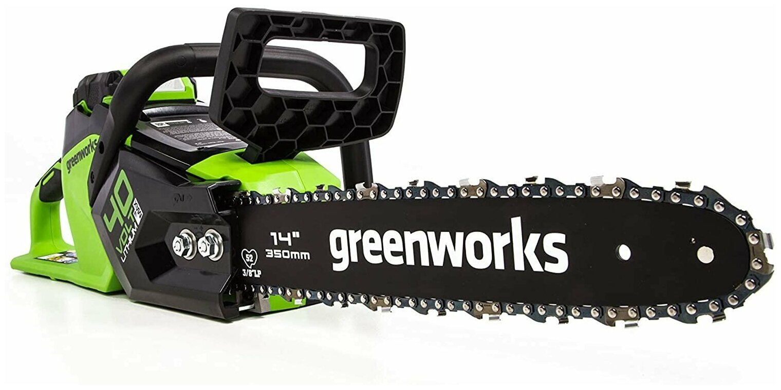 Цепная пила аккумуляторная GreenWorks GD40CS15, 40V, 35 см, бесщеточная, до 1,5 КВТ, без АКБ и ЗУ