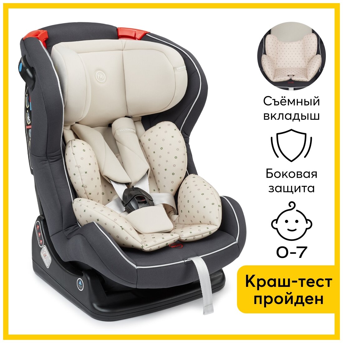 Автокресло группа 0+/1/2 (до 25 кг) Happy Baby Passenger V2 GRAPHITE