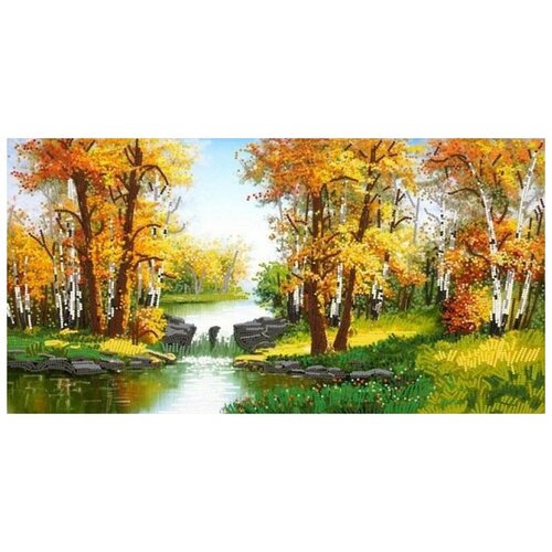 Уж небо осенью дышало (рис. на сатене 25х45) (строчный шов) 25х45 Конек 8408 25х45 Конек 8408)