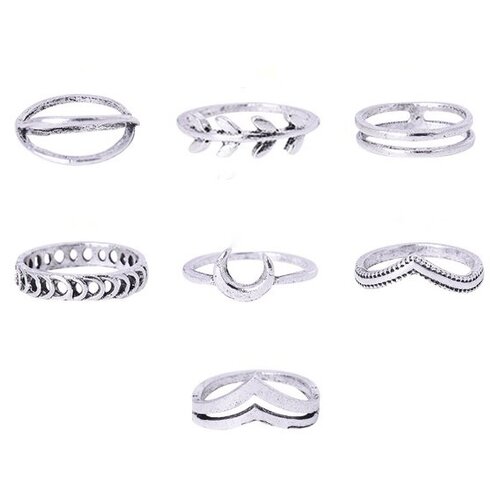 фото Кольцо женское на фаланги / набор колец 7 штук moonlight beauty