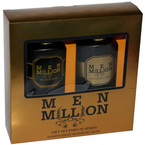 Подарочный косметический парфюмерный набор FESTIVA Parfum Series MILLION MEN для мужчин (Шампунь 250 мл. + Гель для душа 250 мл.) подарочный косметический парфюмерный набор festiva parfum series million men для мужчин шампунь 250 мл гель для душа 250 мл