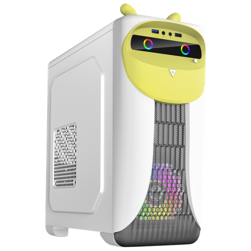 Корпус GameMax Cute OWL без БП White-Yellow