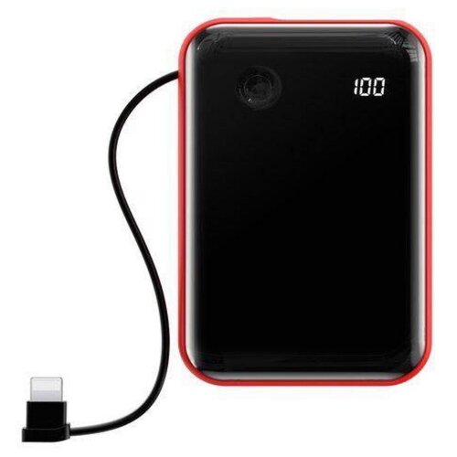 Powerbank Baseus Mini S Digital Display с кабелем Lightning 10000mAh 3A (PPXF-E09) красно-черный