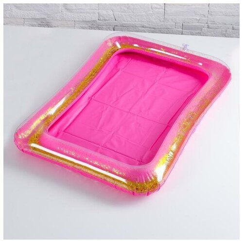 Надувная песочница с блёстками, 60х45 см, цвет ярко-розовый, 1 шт.