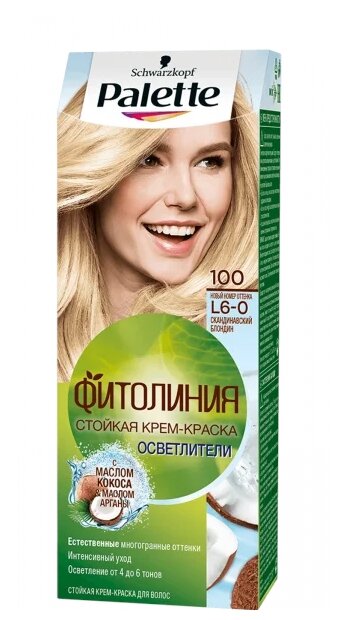 Palette Фитолиния Осветлители Стойкая крем-краска для волос, L8-0 ...