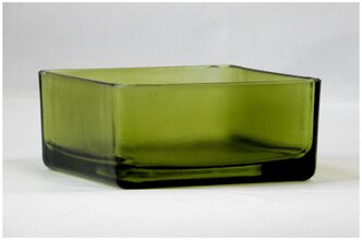 Декоративное квадратное кашпо NinaGlass 91-020-125х125 зеленый, стекло