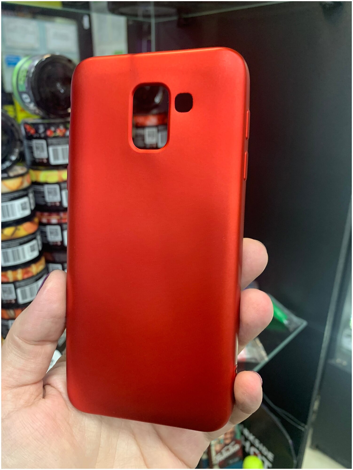 Чехол для Samsung Galaxy J6 soft-touch красный
