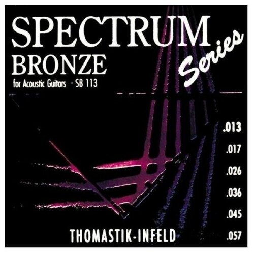 SB113 Spectrum Bronze Комплект струн для акустической гитары, сталь/бронза, 013-057, Thomastik