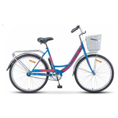 Велосипед Городской Stels Navigator 245 26 рама 19 Синийкрасный с корзиной 1072400₽