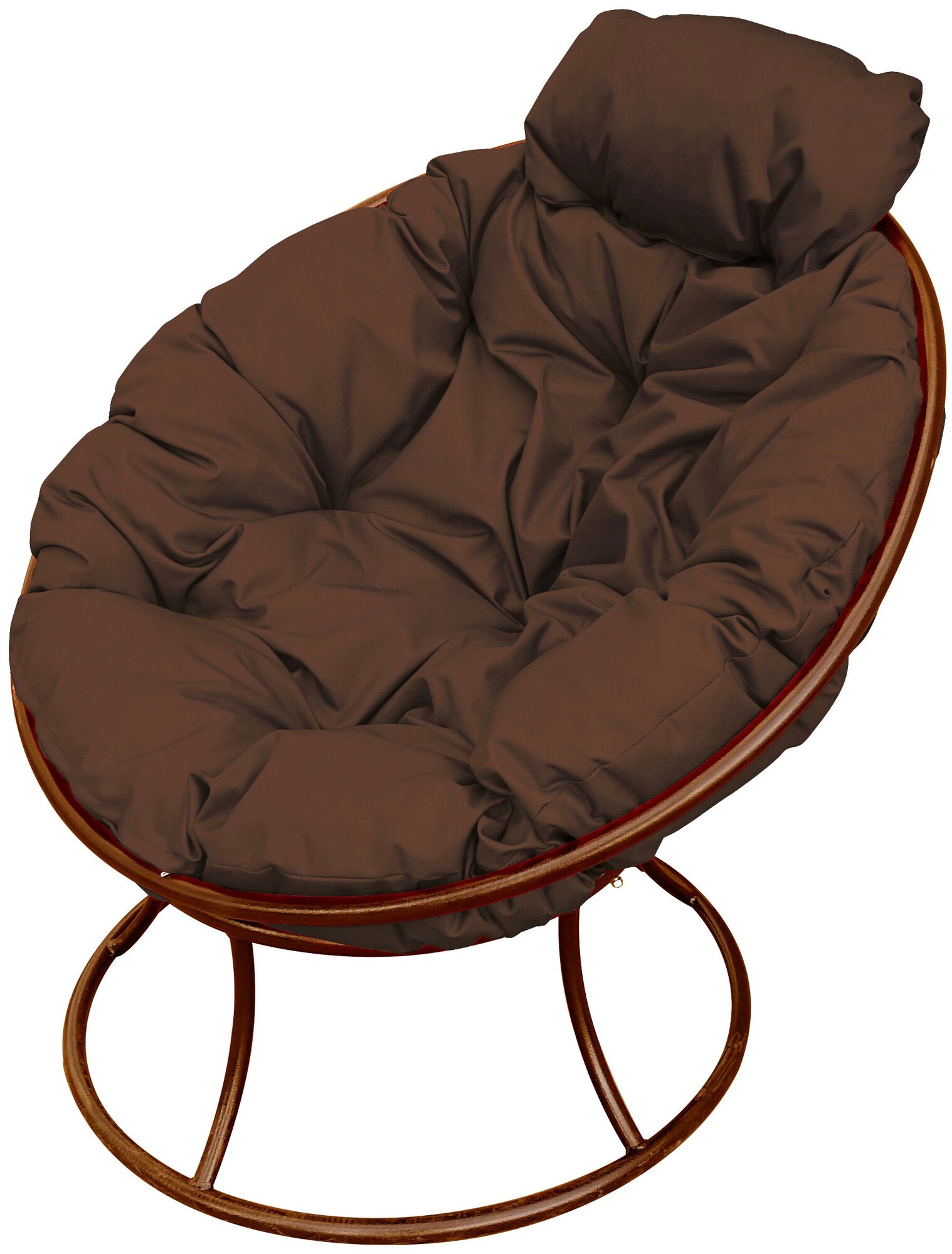 Кресло m-group папасан мини коричневое, коричневая подушка - фотография № 1