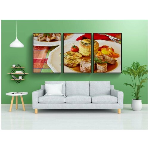 фото Набор модулных постеров для интерьера "свинья, филе, свиная вырезка" 60x90 см. в тубусе, без рамки lotsprints