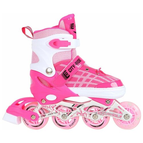 фото Коньки роликовые раздвижные city-ride переднее колесо светящееся джамбо тойз