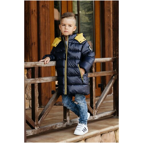 фото Куртка g`n`k с-671 (синий, мальчик, 6 лет / 116 см)