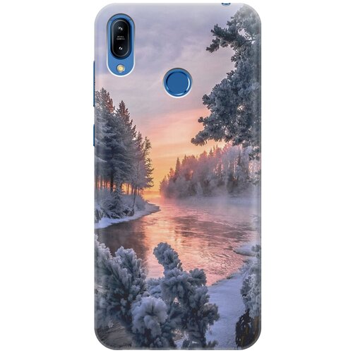 фото Силиконовый чехол заснеженные ветви на закате на asus zenfone max (m2) zb633kl / асус зенфон макс м2 re:pa