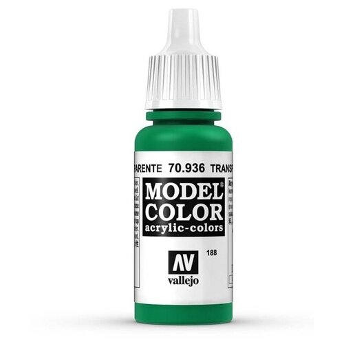 Краска Vallejo серии Model Color - Transparent Green 70936, прозрачная (17 мл)