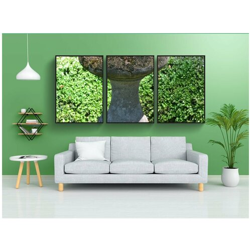фото Набор модулных постеров для интерьера "время, живые изгороди, зеленый" 60x90 см. в тубусе, без рамки lotsprints
