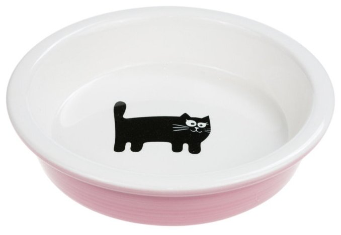 Petmax Миска для кошек 14см розовая керамика - фотография № 1