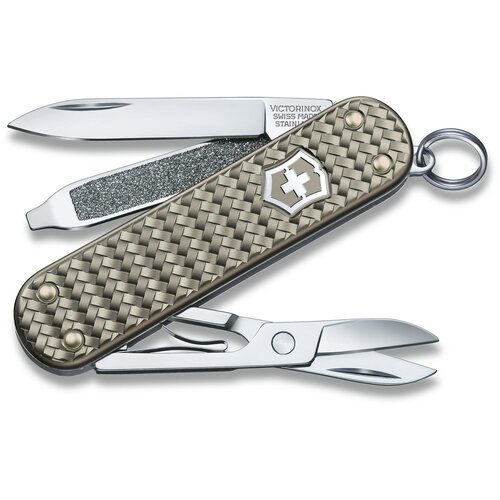 фото Нож перочинный victorinox classic precious alox 0.6221.4031g 58мм 5функц. серый подар.коробка
