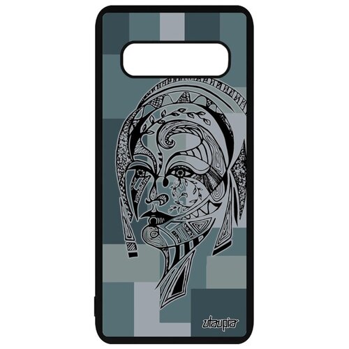 фото Защитный чехол на смартфон // galaxy s10 // "портрет женщины" девушка лицо, utaupia, серый