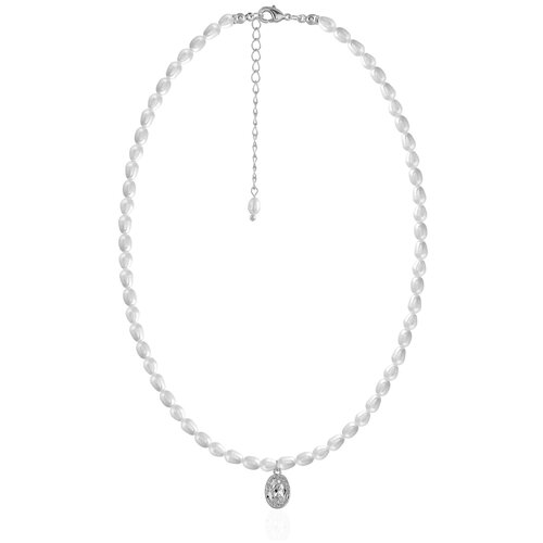 Жемчужное колье - чокер - ожерелье на шею из натурального белого жемчуга