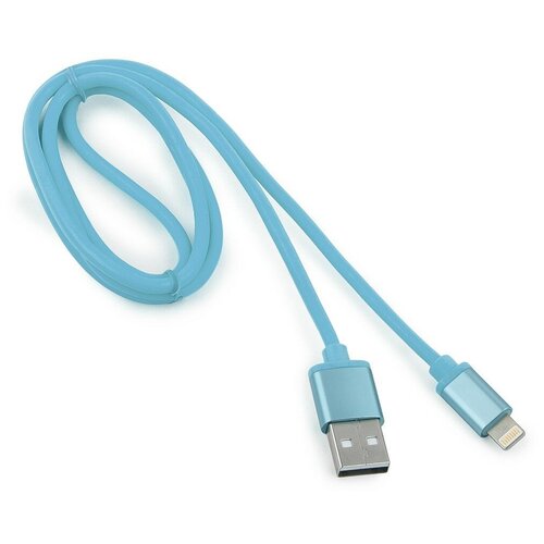 Gembird Cablexpert Кабель для Apple CC-S-APUSB01Bl-1M, AM Lightning, серия Silver, длина 1м, синий, блистер lightning usb кабель cablexpert cc g apusb01bl 1m 1 0m