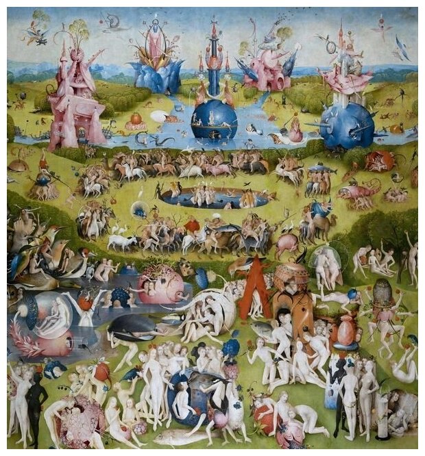 Репродукция на холсте Сад земных наслаждений (The Garden of Earthly Delights) Босх Иероним 40см. x 43см.