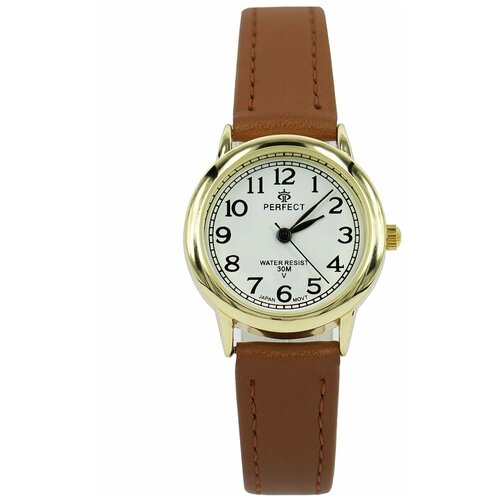 фото Perfect часы наручные, кварцевые, на батарейке, женские, металлический корпус, кожаный ремень, металлический браслет, с японским механизмом lx017-131-5