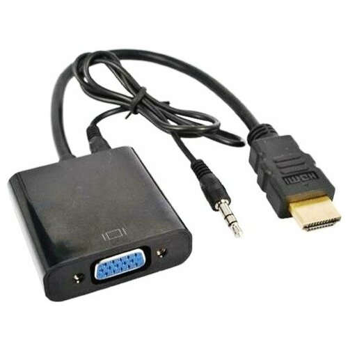 Видео адаптер HDMI на VGA Premier 5-983 19M/15F- кабель 10 см видео адаптер hdmi на vga 19m 15f аудио 3 5 мм at1014 с дополнительным питанием чёрный