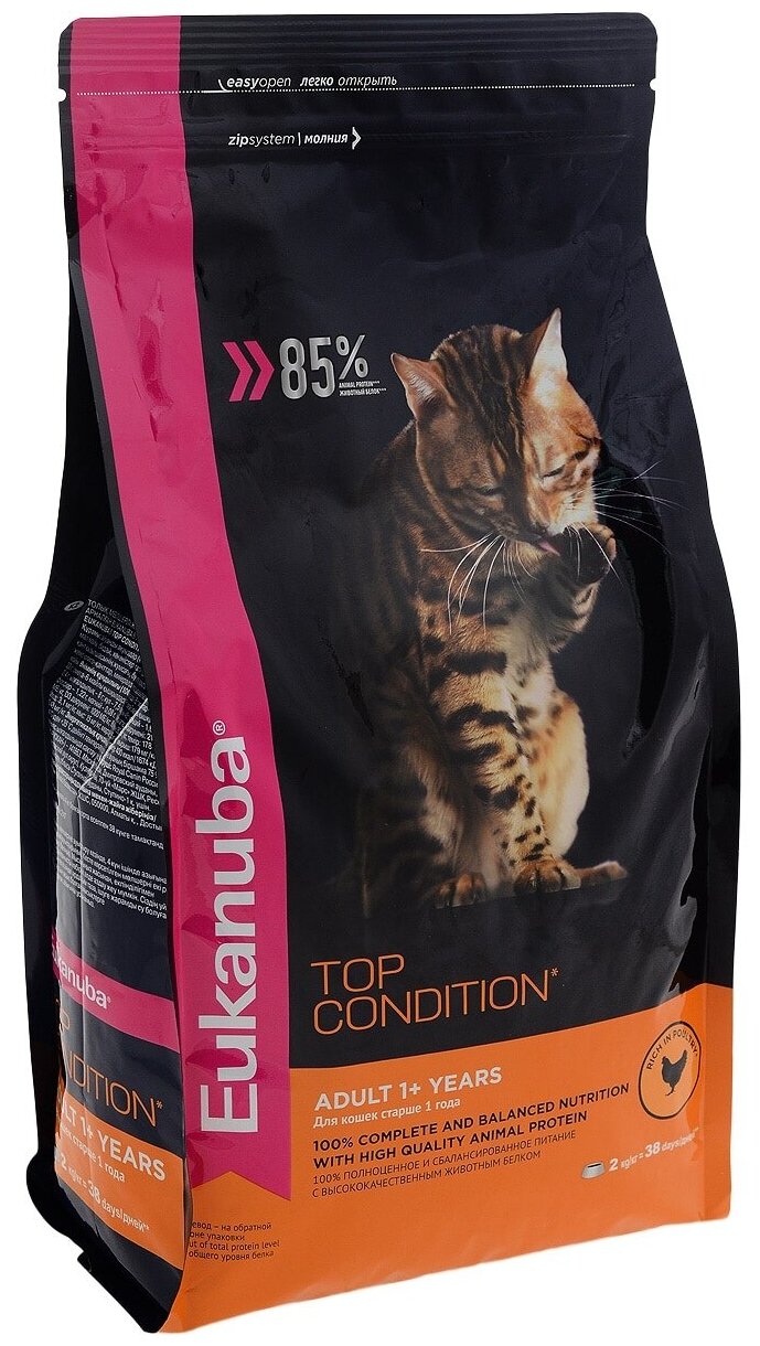 Eukanuba Для взрослых кошек с курицей (Adult Top Condition) 10144113 | Adult Top Condition, 2 кг