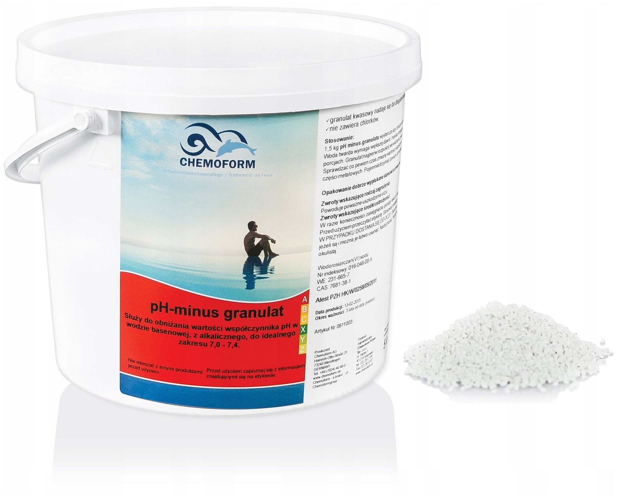 PH - Минус гранулированный CHEMOFORM 5 кг Средство для понижения уровня pH в бассейне