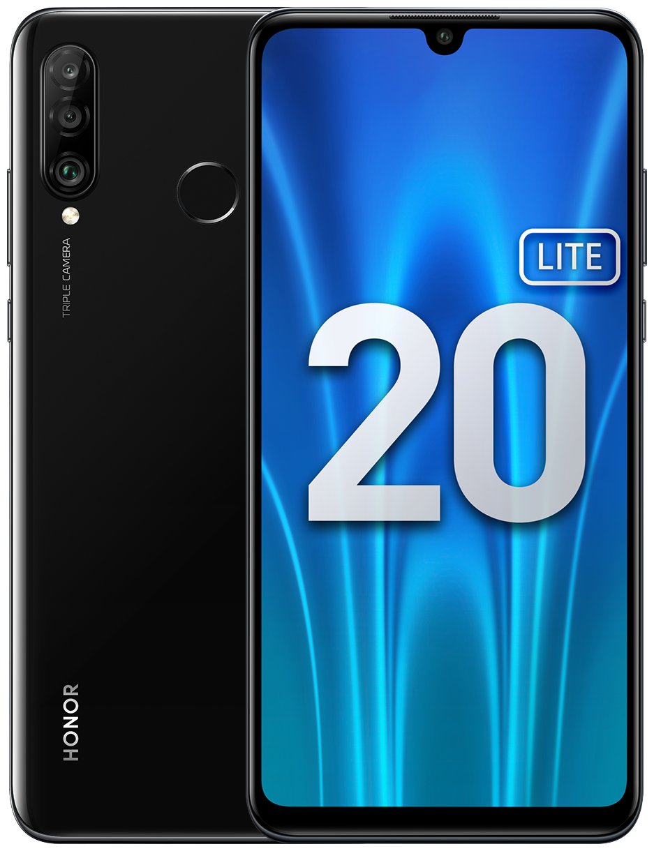 Смартфон HONOR 20 Lite 4/128 ГБ RU, Dual nano SIM, полночный черный