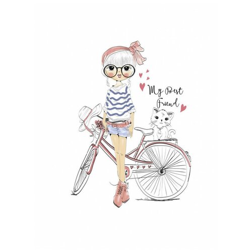 Термонаклейка на одежду Мой лучший друг, Оранжевый Слоник