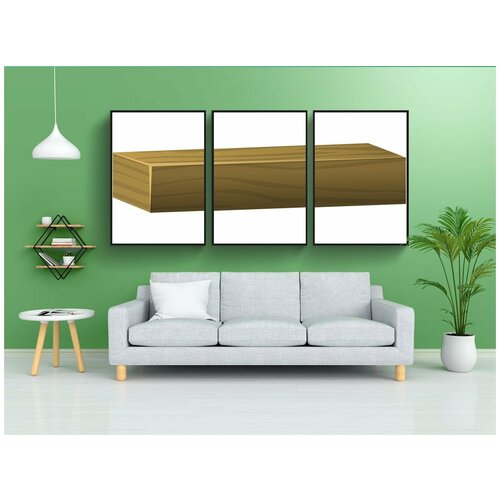 фото Набор модулных постеров для интерьера "блок, деревянный, древесина" 60x90 см. в тубусе, без рамки lotsprints