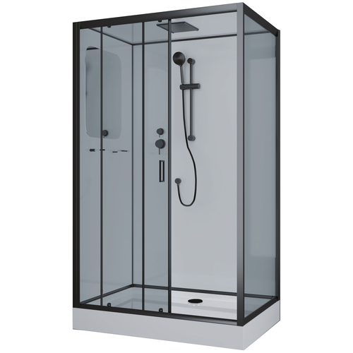 Душевая кабина Niagara Premium NG-6912-01QL BLACK (1200х800х2100) низкий поддон тонированное стекло
