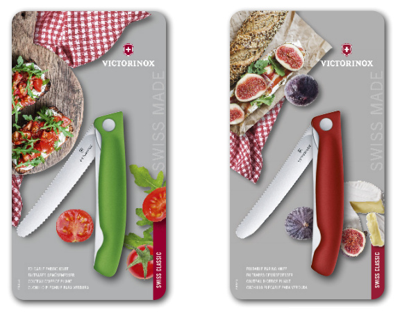 Нож для чистки овощей Victorinox SwissClassic, складной, с волнистой заточкой, красный, 11 см