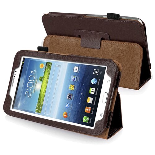фото Чехол-обложка для samsung galaxy tab 3 7.0 sm-t210/t211 с мульти-подставкой коричневый mypads