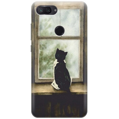 фото Re:pa накладка transparent для xiaomi mi 8 lite с принтом "кот у окна"