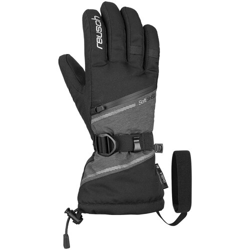 фото Перчатки горнолыжные reusch 2021-22 demi r-tex xt black/grey melange/silver (inch (дюйм):7.5)