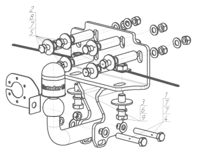 Фаркоп на Toyota Land Cruiser 200 92512-A