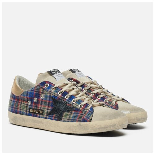 фото Мужские кроссовки golden goose super-star check tartan quarter suede