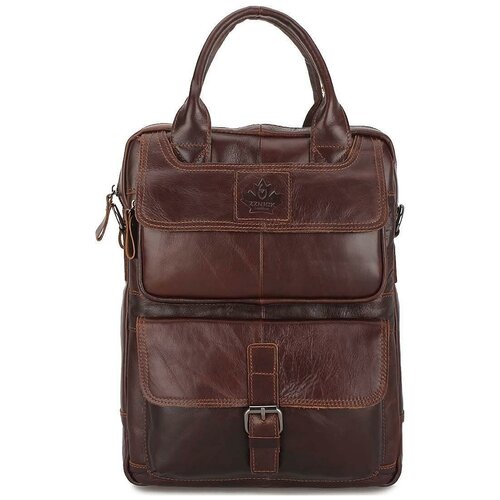 фото Мужская сумка-портфель из натуральной кожи «luk» m1393 brown znixs