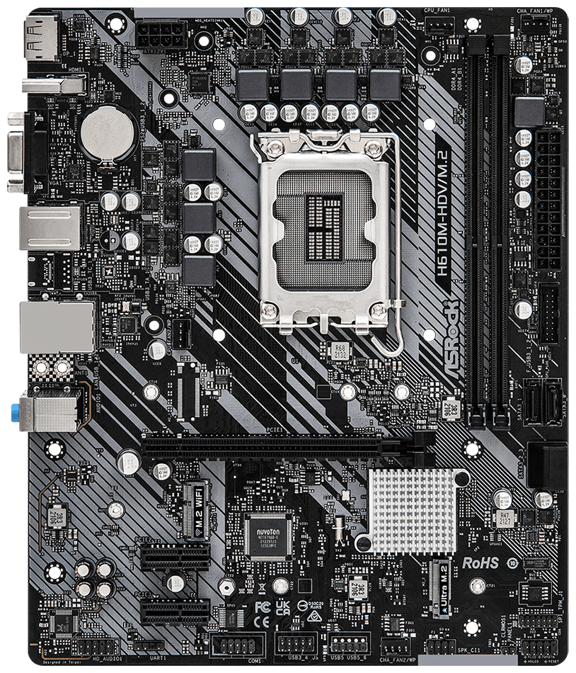 Asrock Soc-1700 H610M-HDV/M.2 R2.0 Intel H610 2xDDR4 mATX AC`97 8ch(7.1) GbLAN+VGA