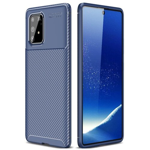 Чехол панель-бампер MyPads для Samsung Galaxy A51 SM-A515F (2020) из прочного силикона с матовой отделкой «под карбон» синяя чехол панель бампер mypads для samsung galaxy a51 sm a515f 2020 из прочного силикона с матовой отделкой под карбон синяя