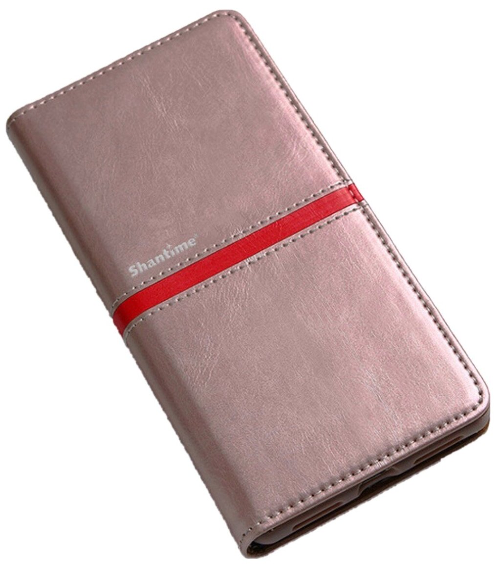 Чехол-книжка MyPads для Honor 6X на жесткой металлической основе розовый