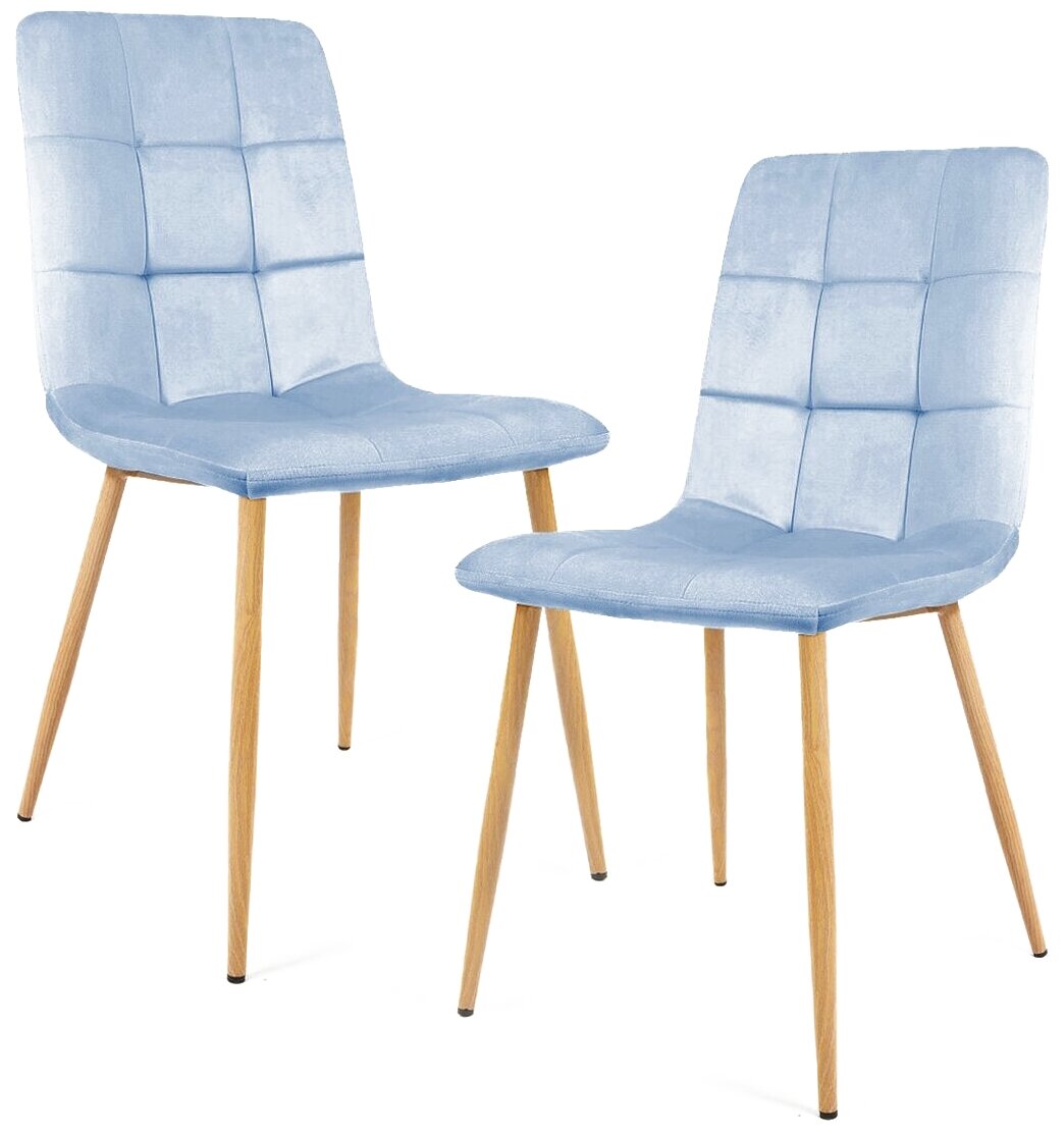 Комплект стульев Plams Марс, цвет light blue, текстиль, светлое основание 2 шт. - фотография № 1